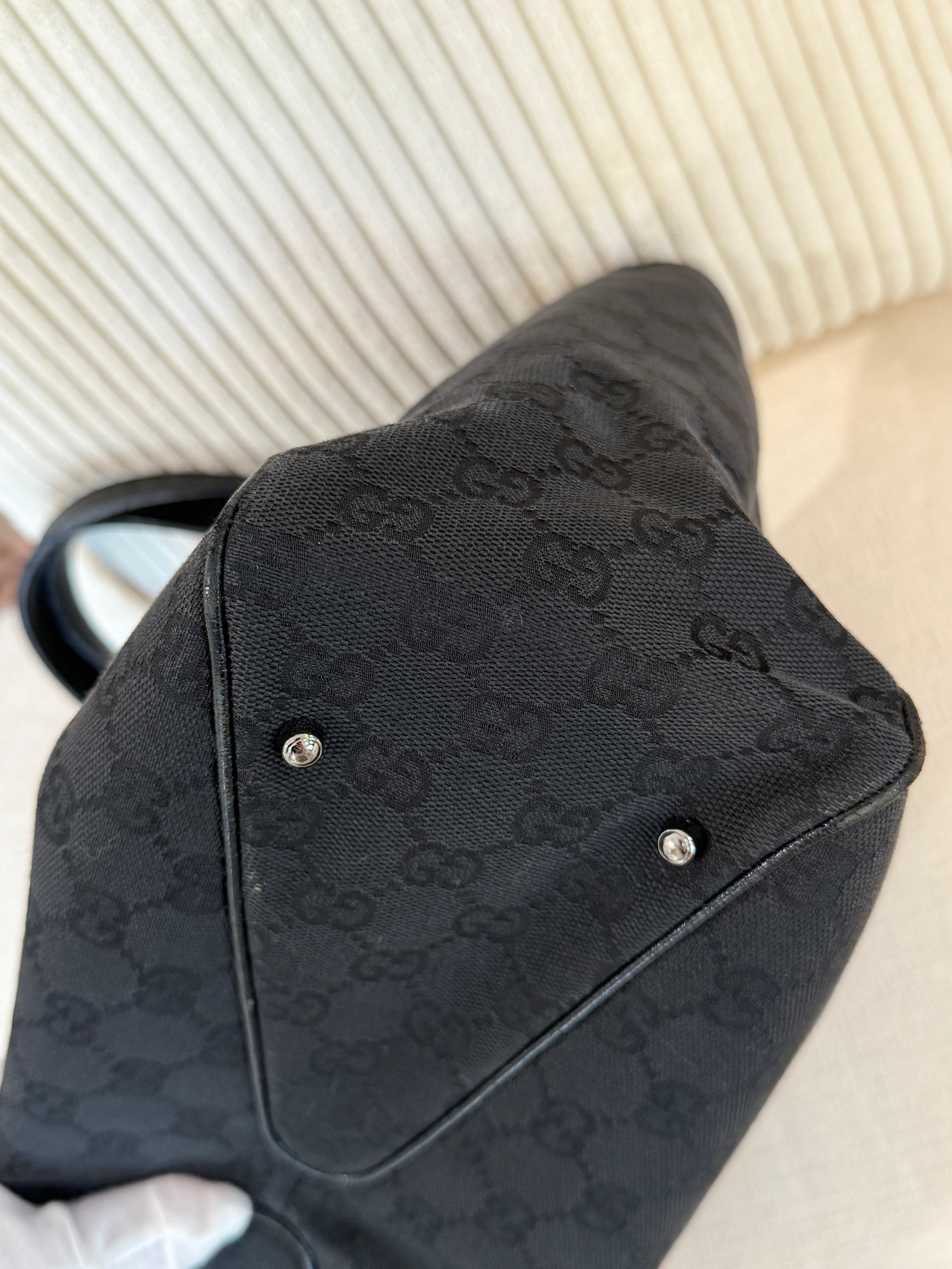 Gucci Black GG Canvas Tote Bag