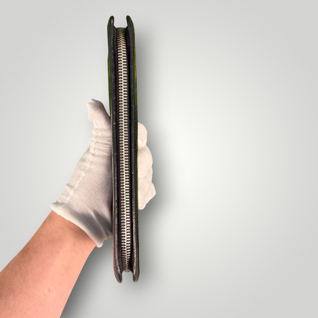 Saint Laurent Pre-Loved Crocodile Embossed Long Wallet Zip Around