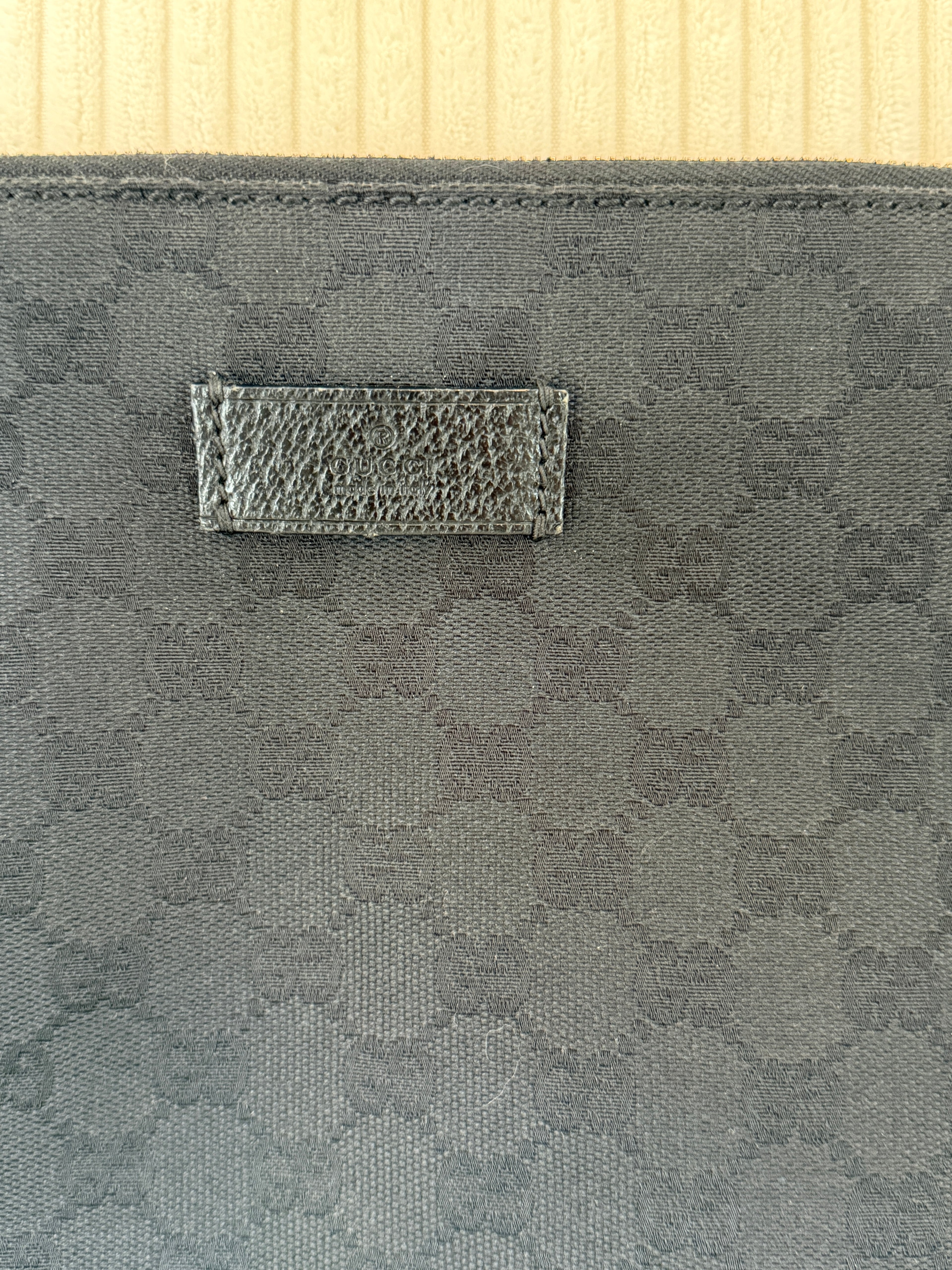 Gucci Black GG Canvas Messenger Bag