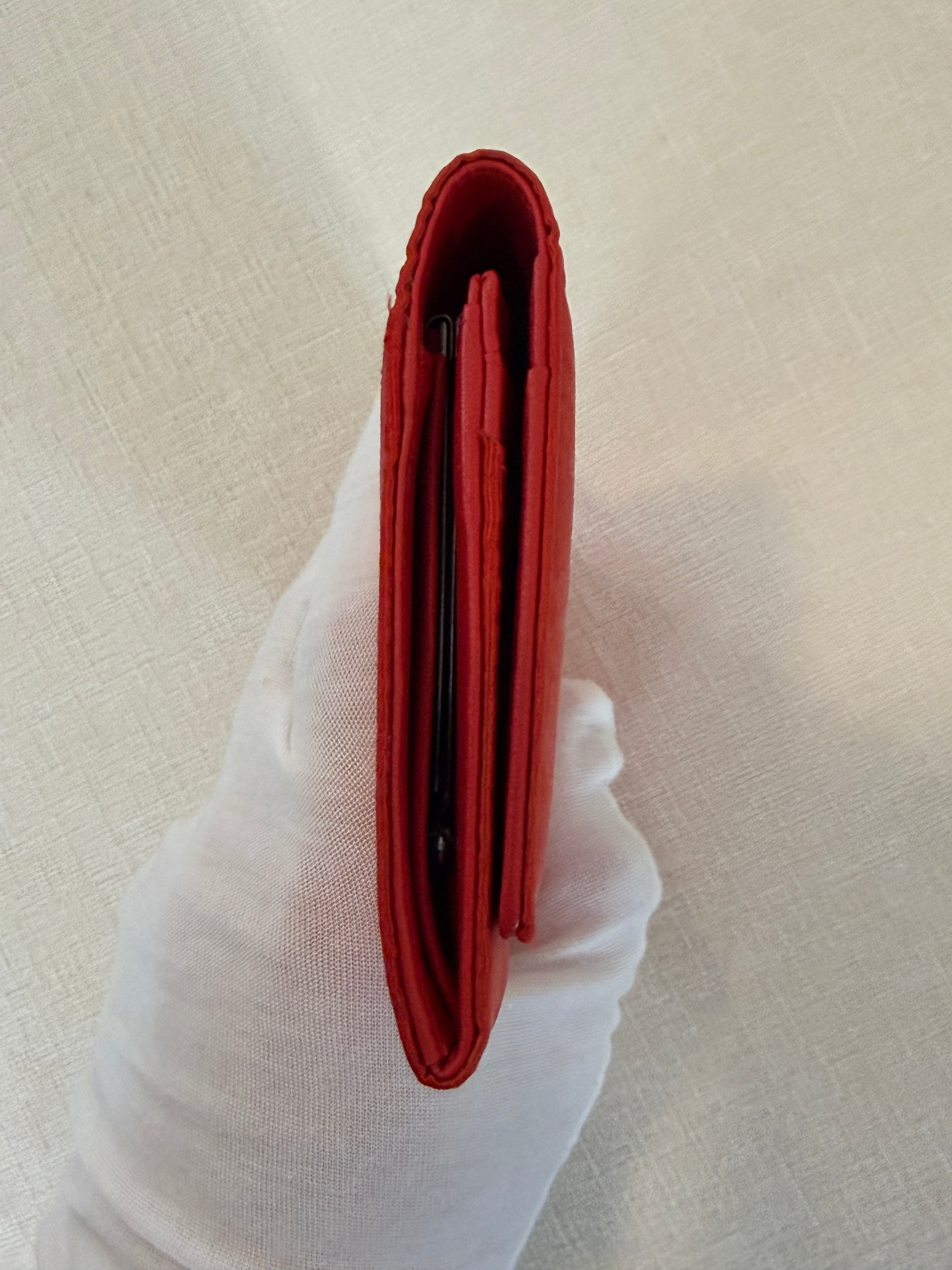 Christian Dior Red Jacquard Long Wallet