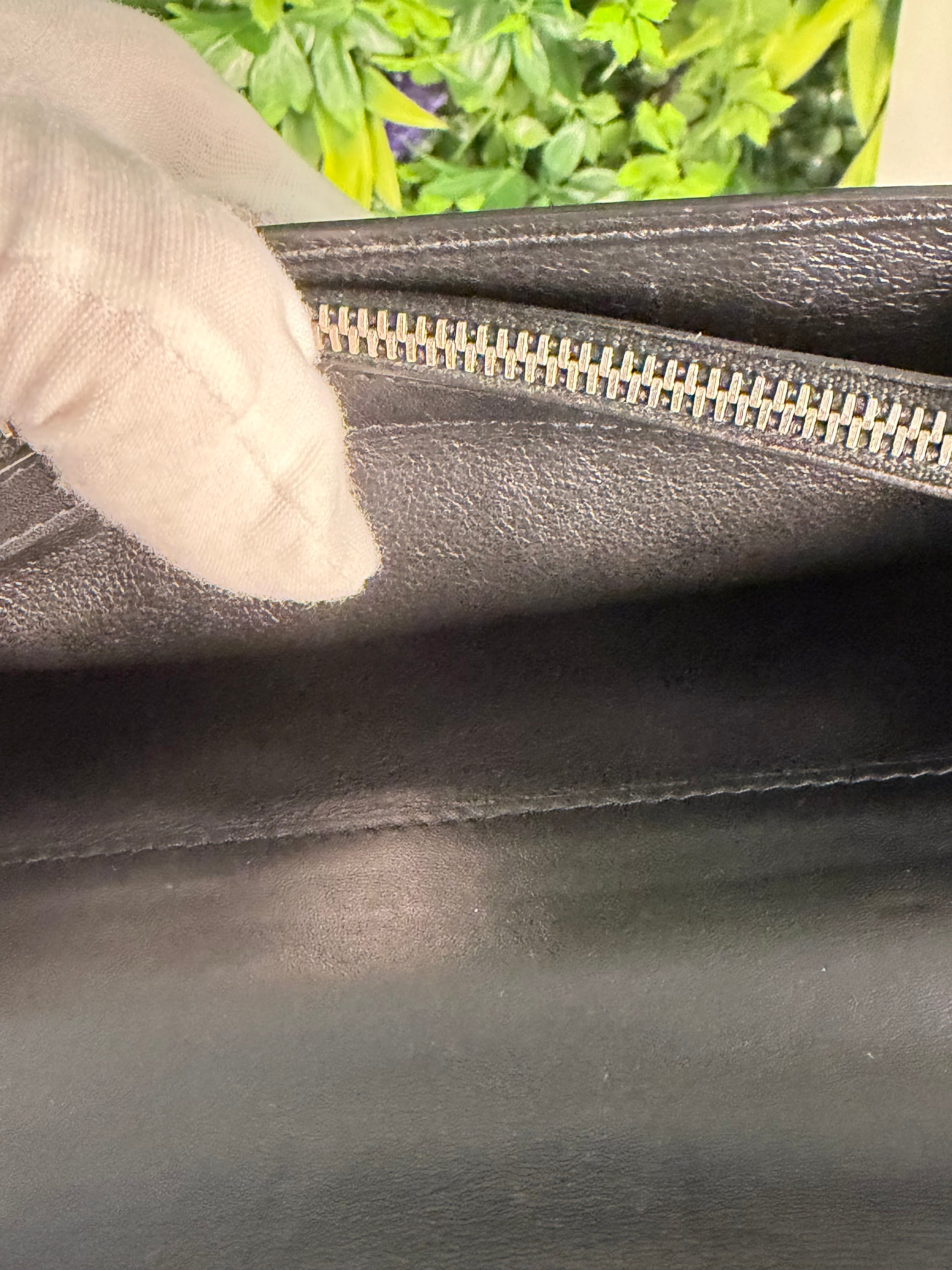Saint Laurent Pre-Loved Crocodile Embossed Long Wallet Zip Around