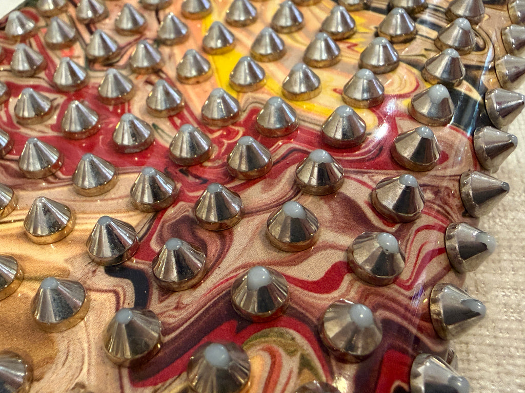 Christian Louboutin M Panettone Wallet Multicolor Patent Leather & Spikes