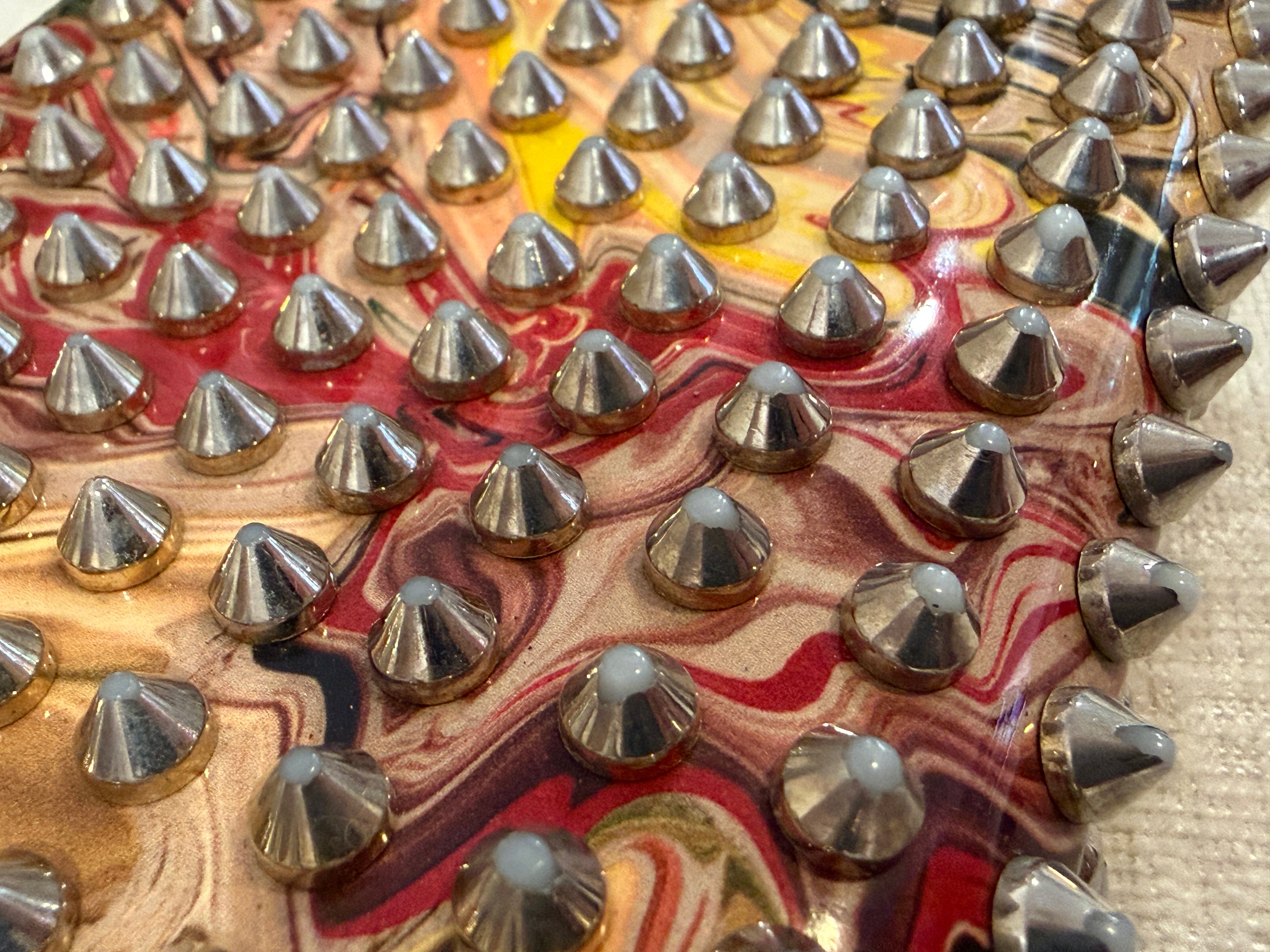 Christian Louboutin M Panettone Wallet Multicolor Patent Leather & Spikes