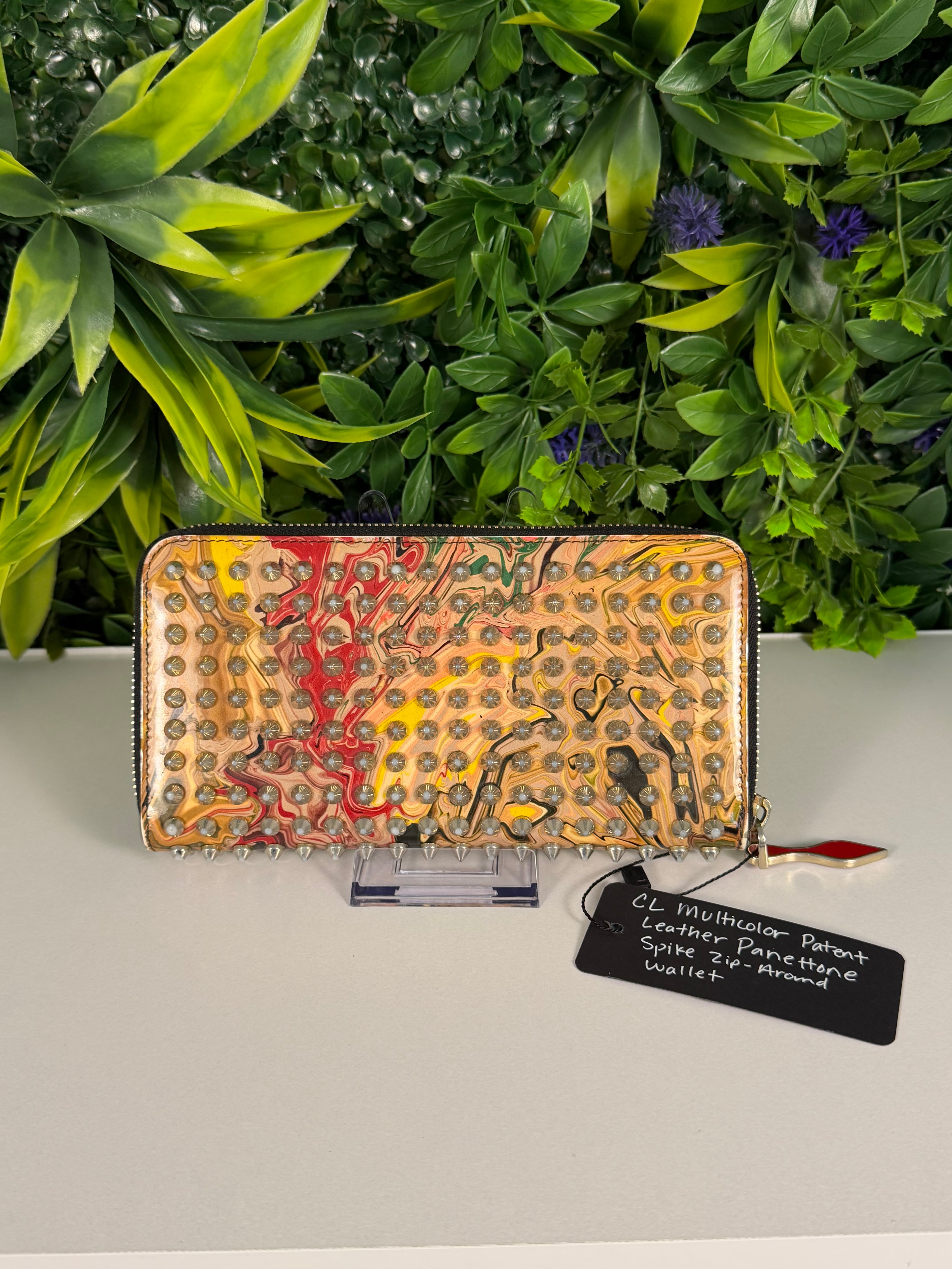 Christian Louboutin Pre-Loved Panettone Wallet Multicolor Patent Leather
