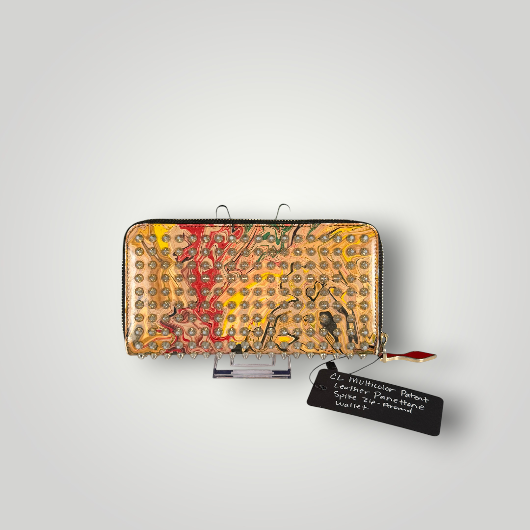 Christian Louboutin Pre-Loved Panettone Wallet Multicolor Patent Leather