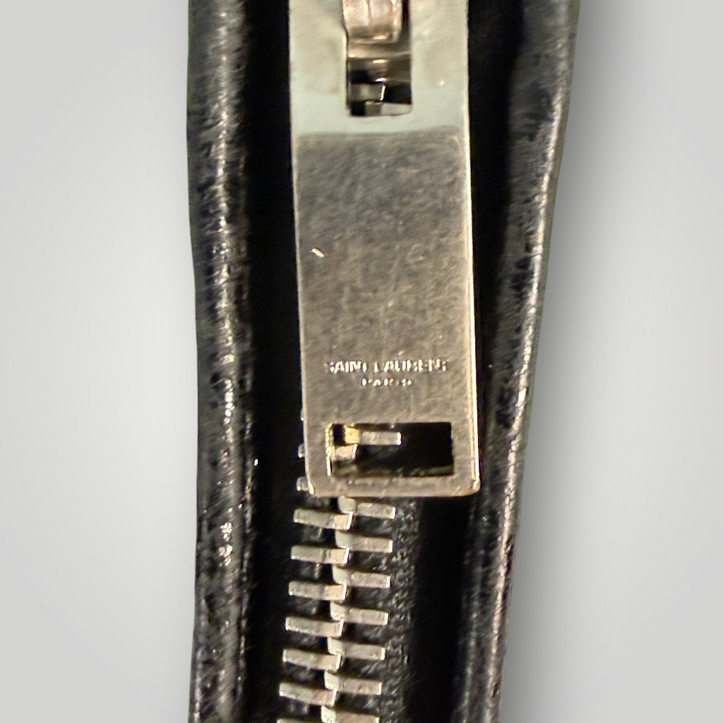 Saint Laurent Pre-Loved Crocodile Embossed Long Wallet Zip Around