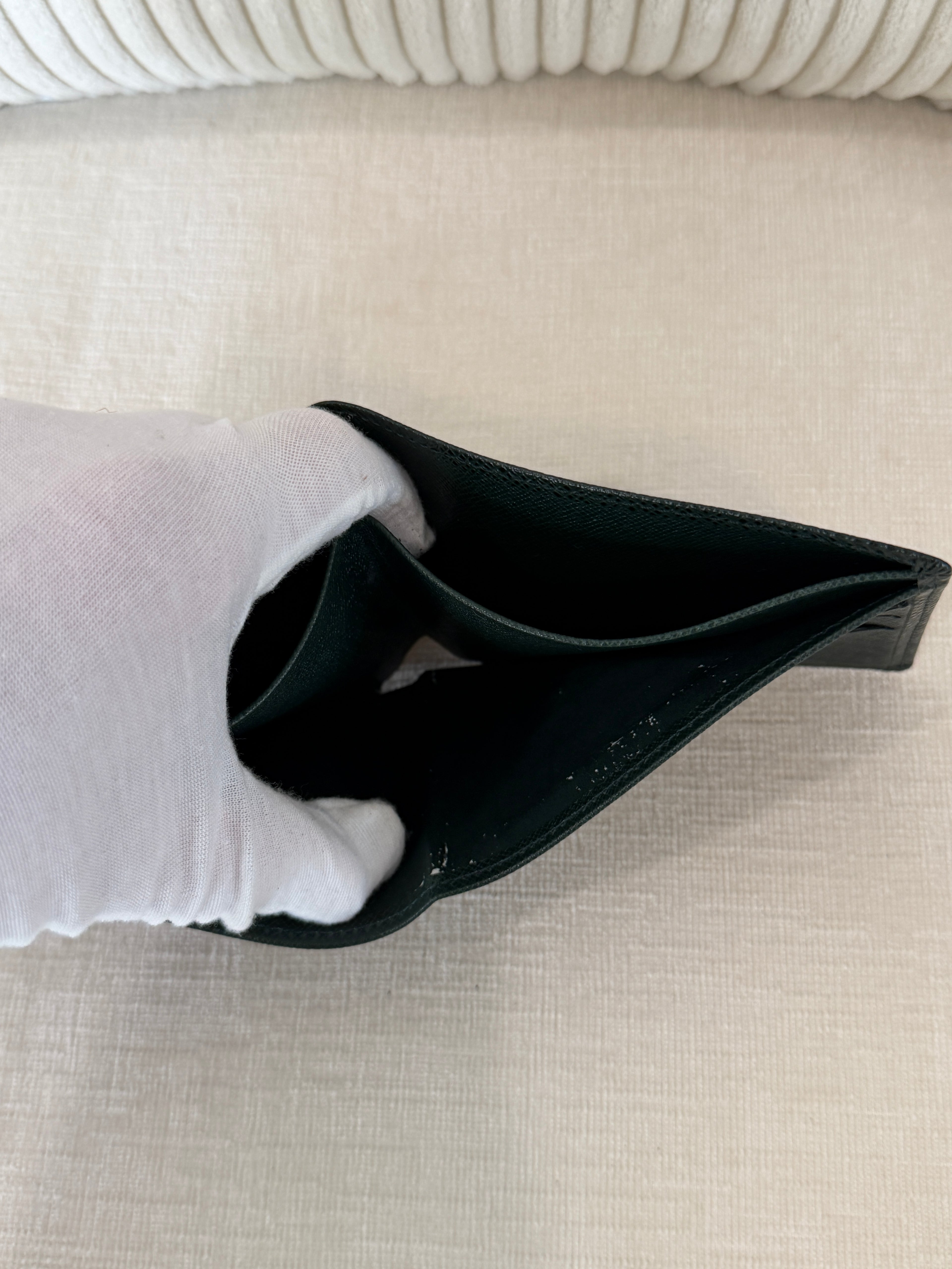 Louis Vuitton Taiga Leather Bifold Wallet (Green)