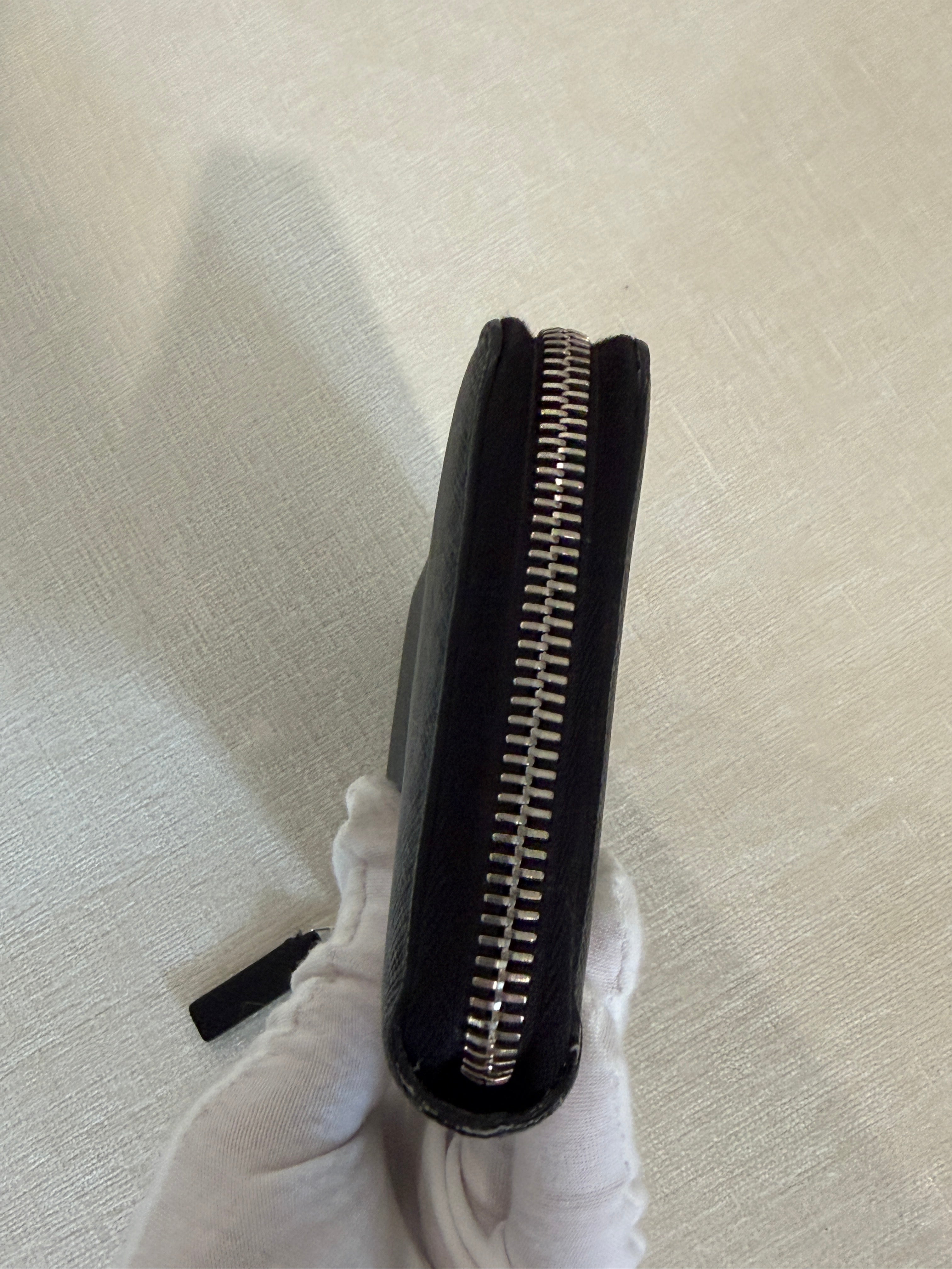 Dior Homme Black Monogram Zip Around Wallet