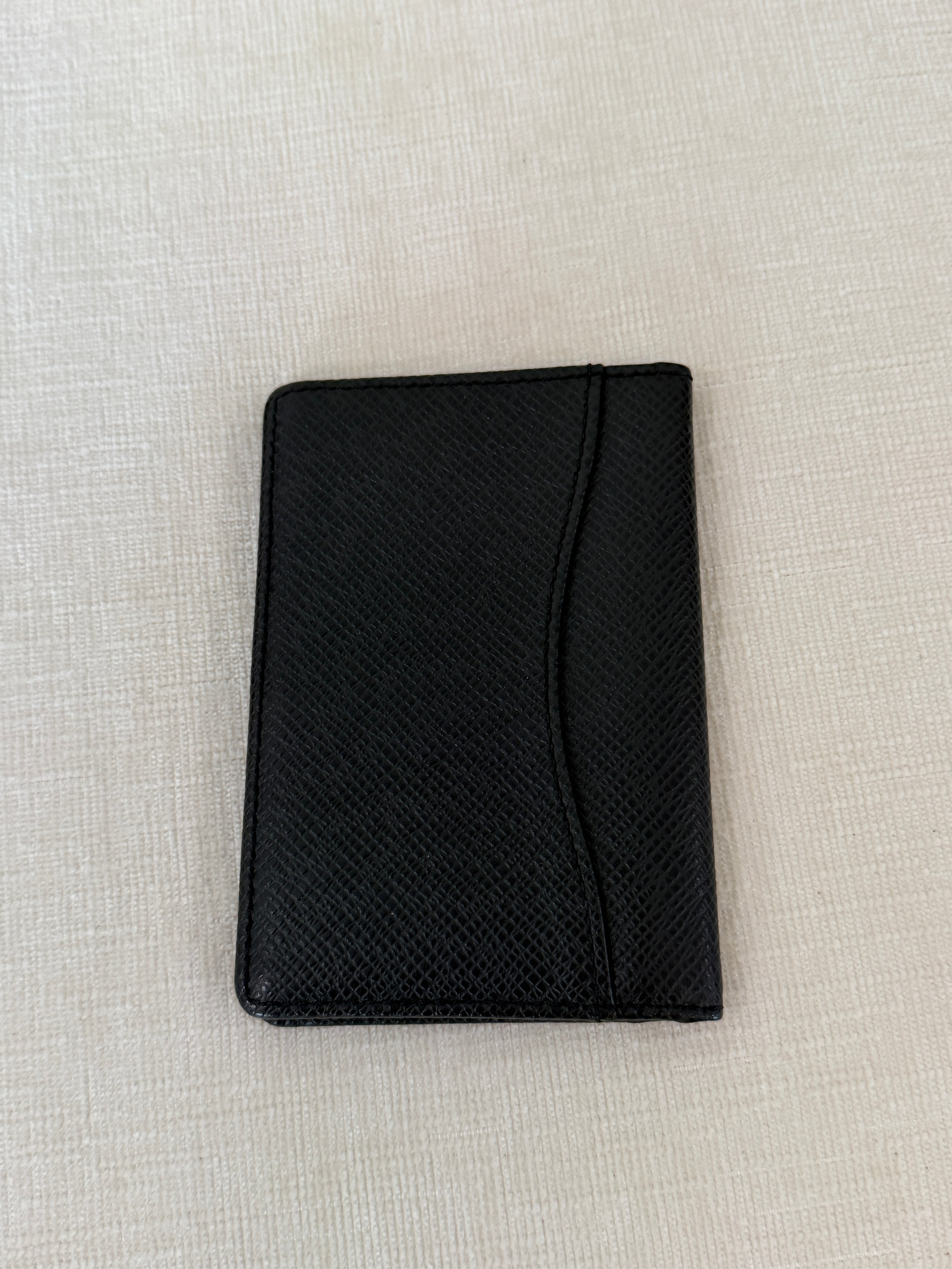 Louis Vuitton Taiga Leather Card Holder / Compact Wallet (Black)