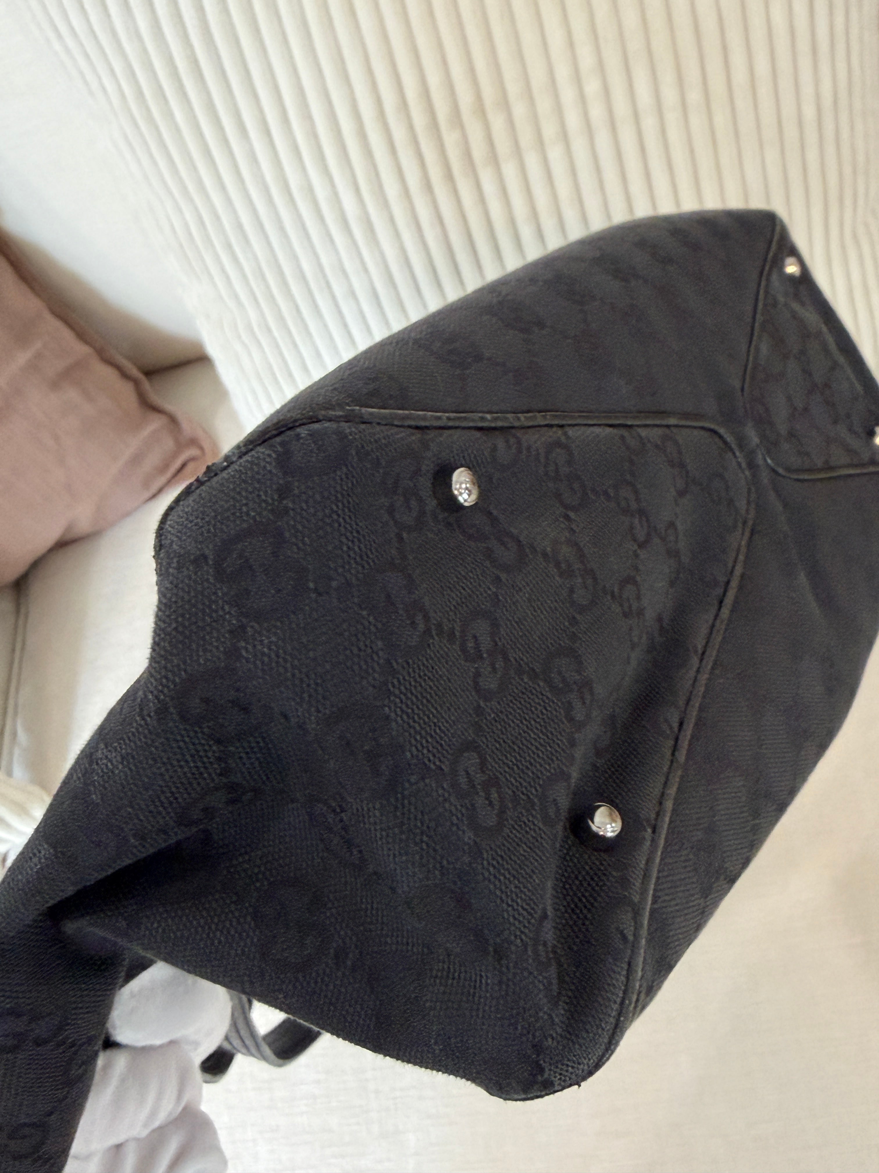 Gucci Black GG Canvas Tote Bag