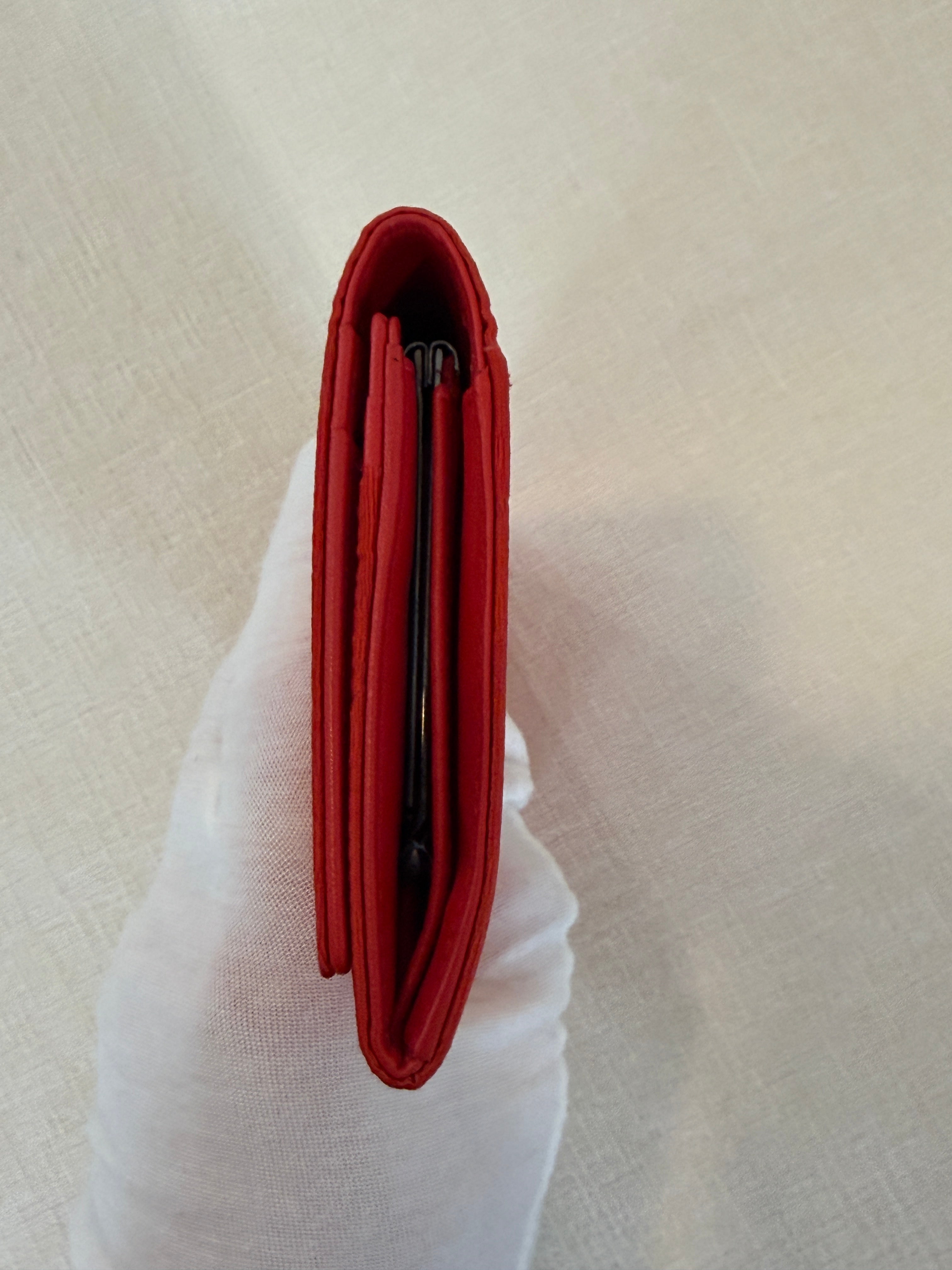 Christian Dior Red Jacquard Long Wallet