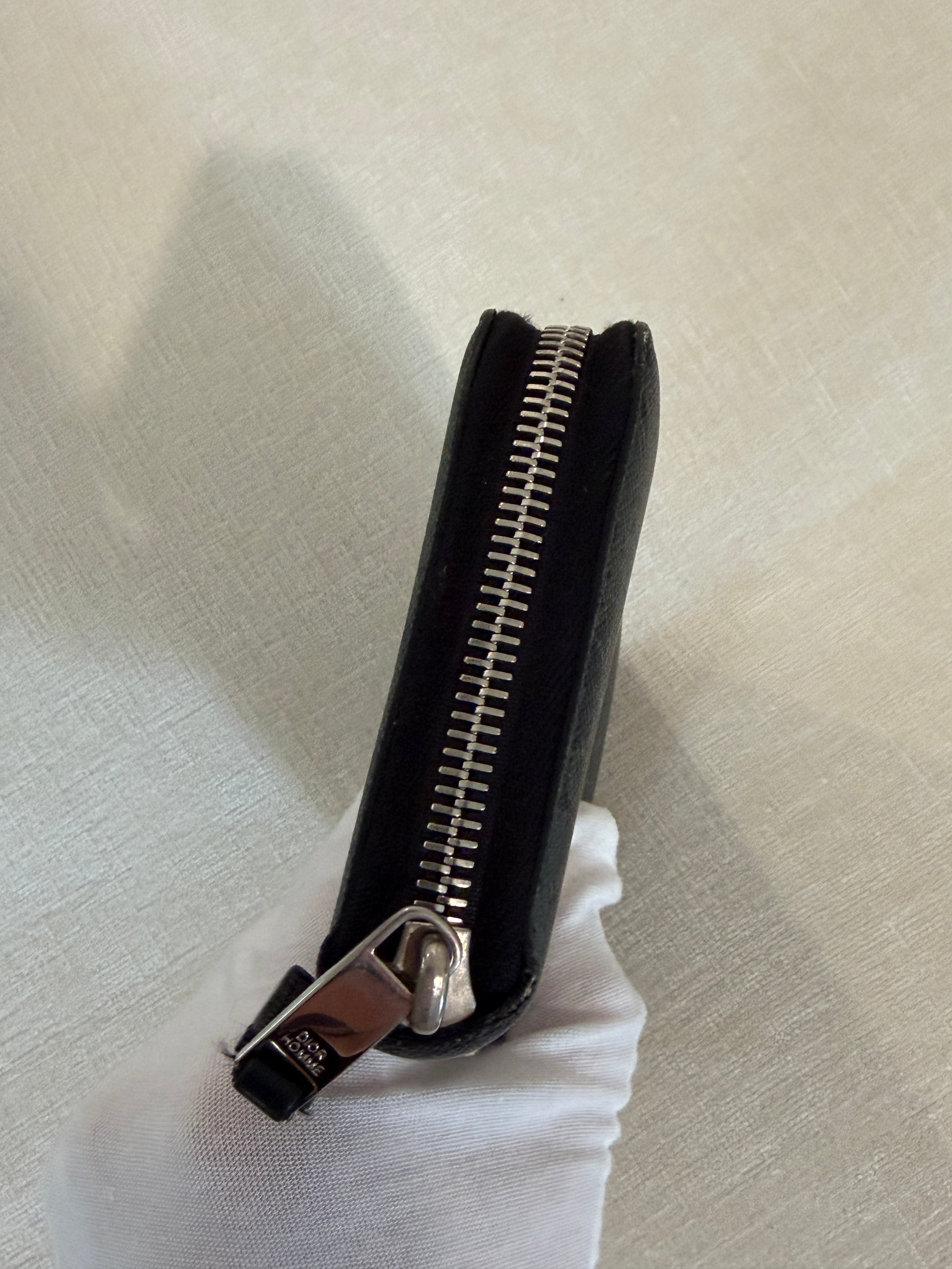 Dior Homme Black Monogram Zip Around Wallet