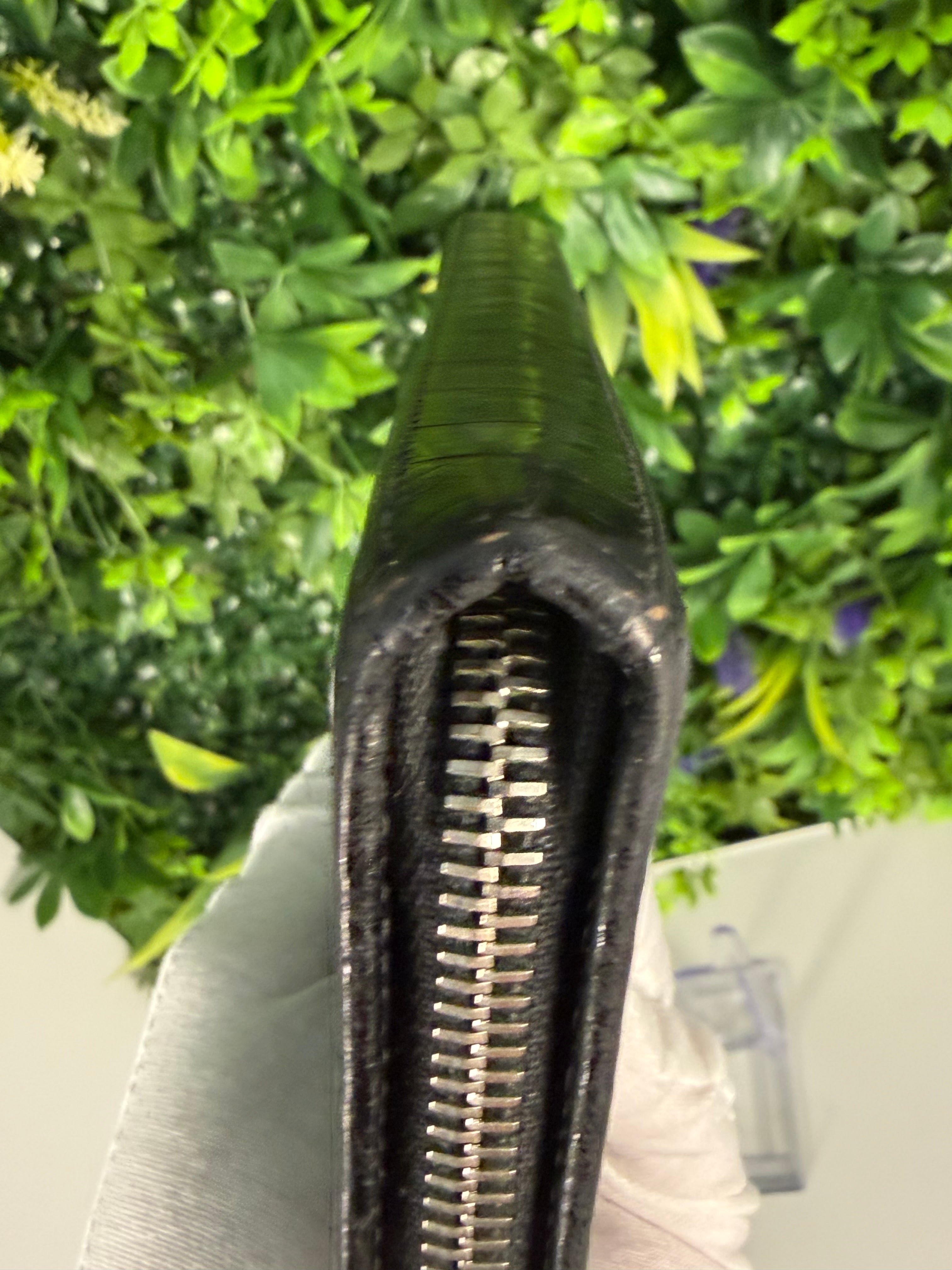Saint Laurent Pre-Loved Crocodile Embossed Long Wallet Zip Around