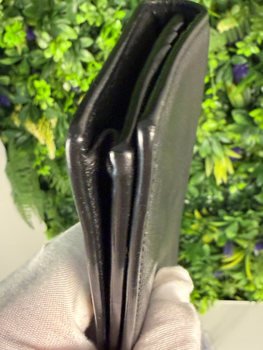 Saint Laurent Pre-Loved Cassandre Flat Wallet in Grained Leather