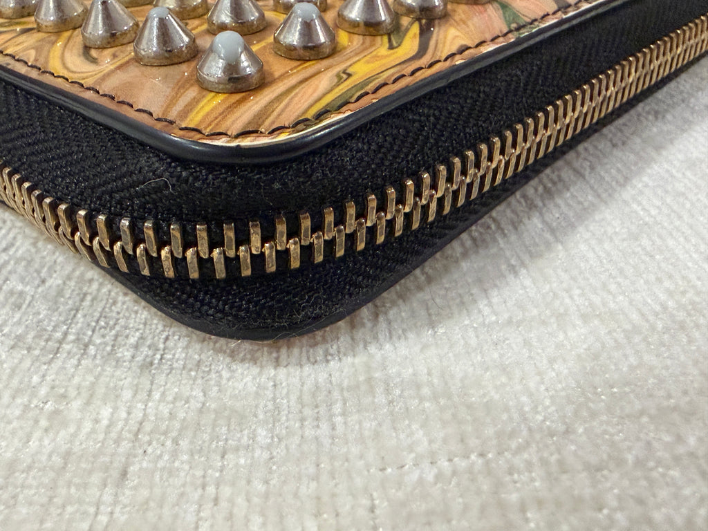 Christian Louboutin M Panettone Wallet Multicolor Patent Leather & Spikes