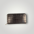 Saint Laurent Pre-Loved Crocodile Embossed Long Wallet Zip Around