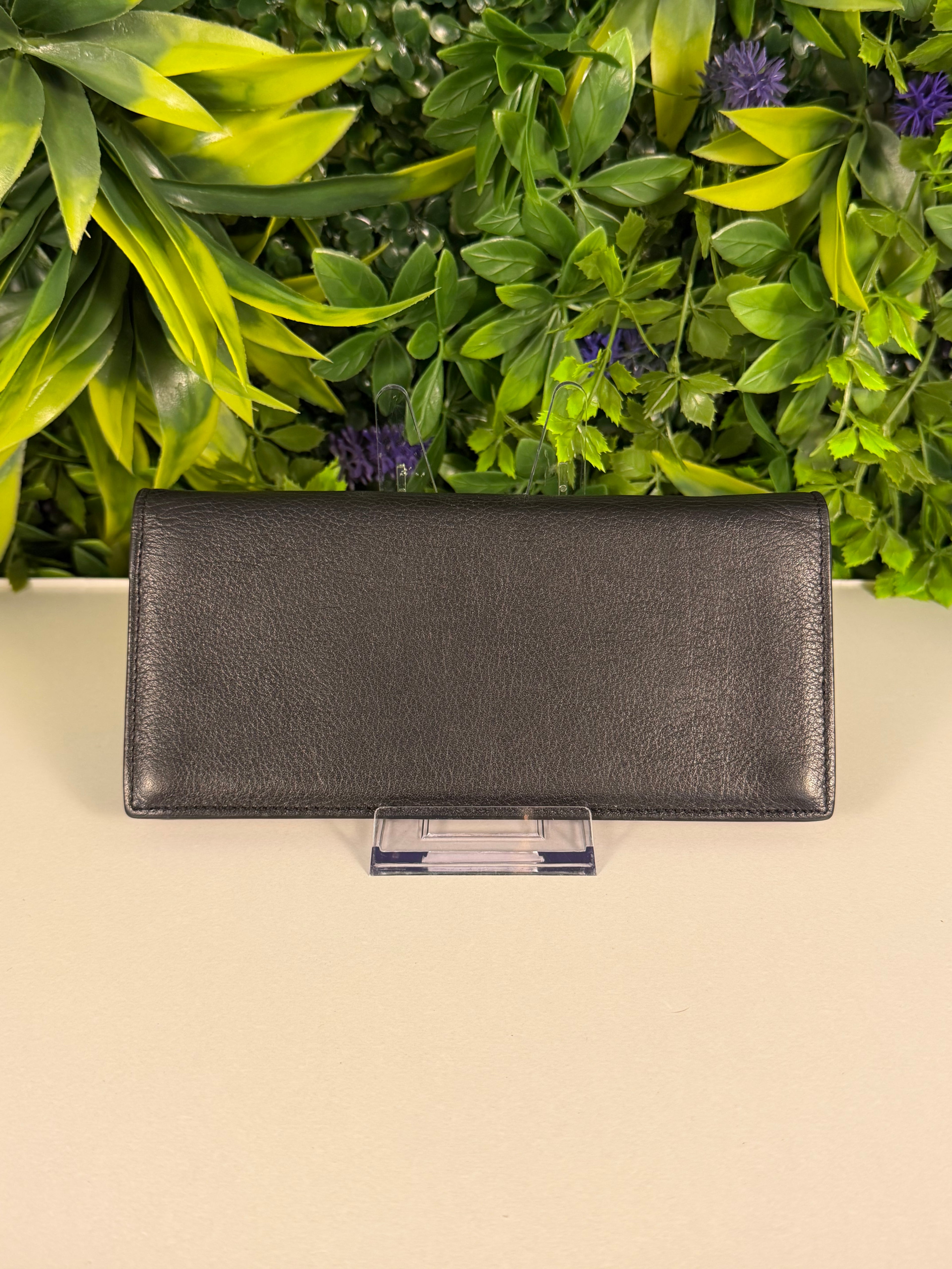 Saint Laurent Pre-Loved Cassandre Flat Wallet in Grained Leather