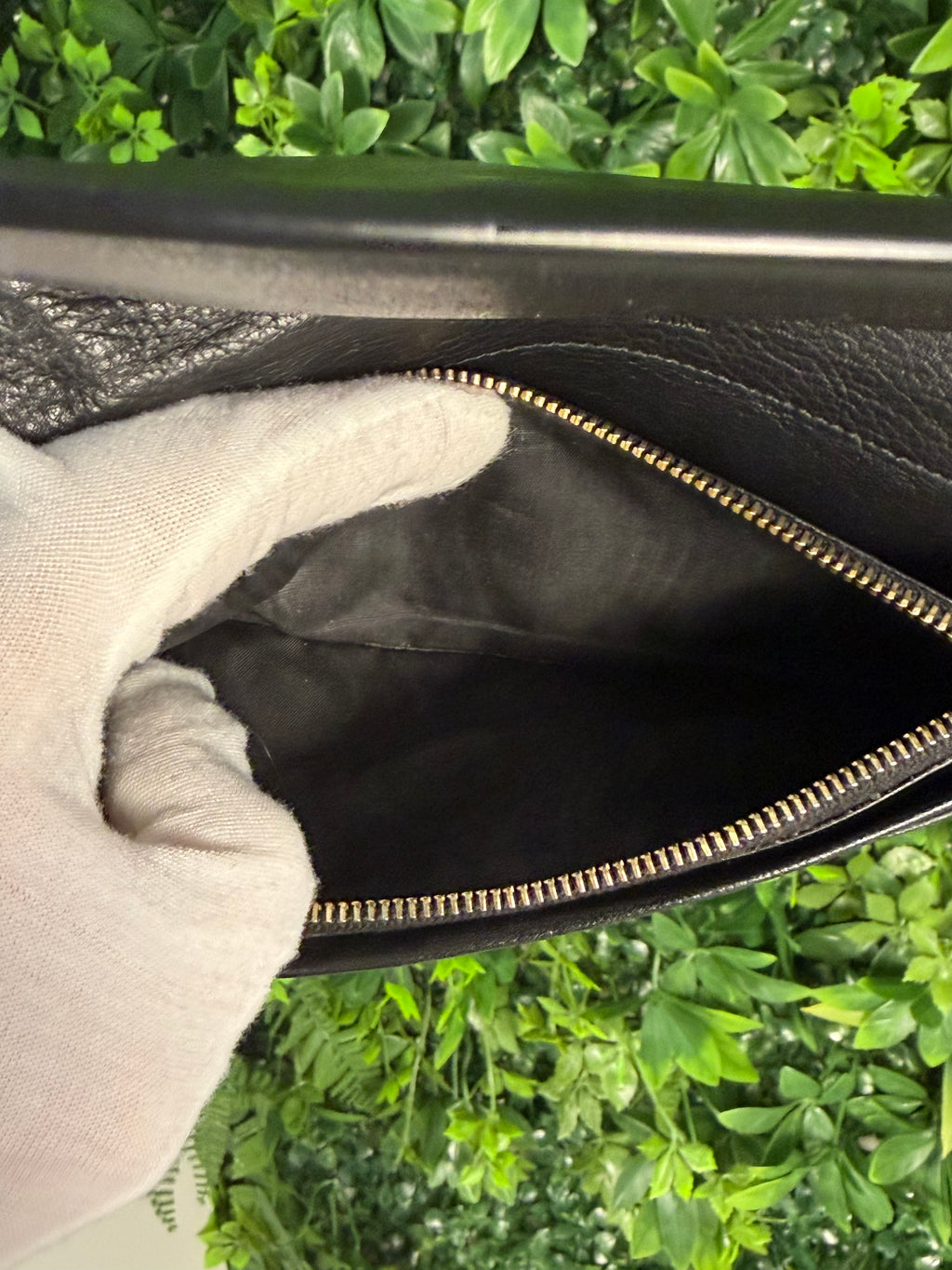 Saint Laurent Pre-Loved Cassandre Flat Wallet in Grained Leather