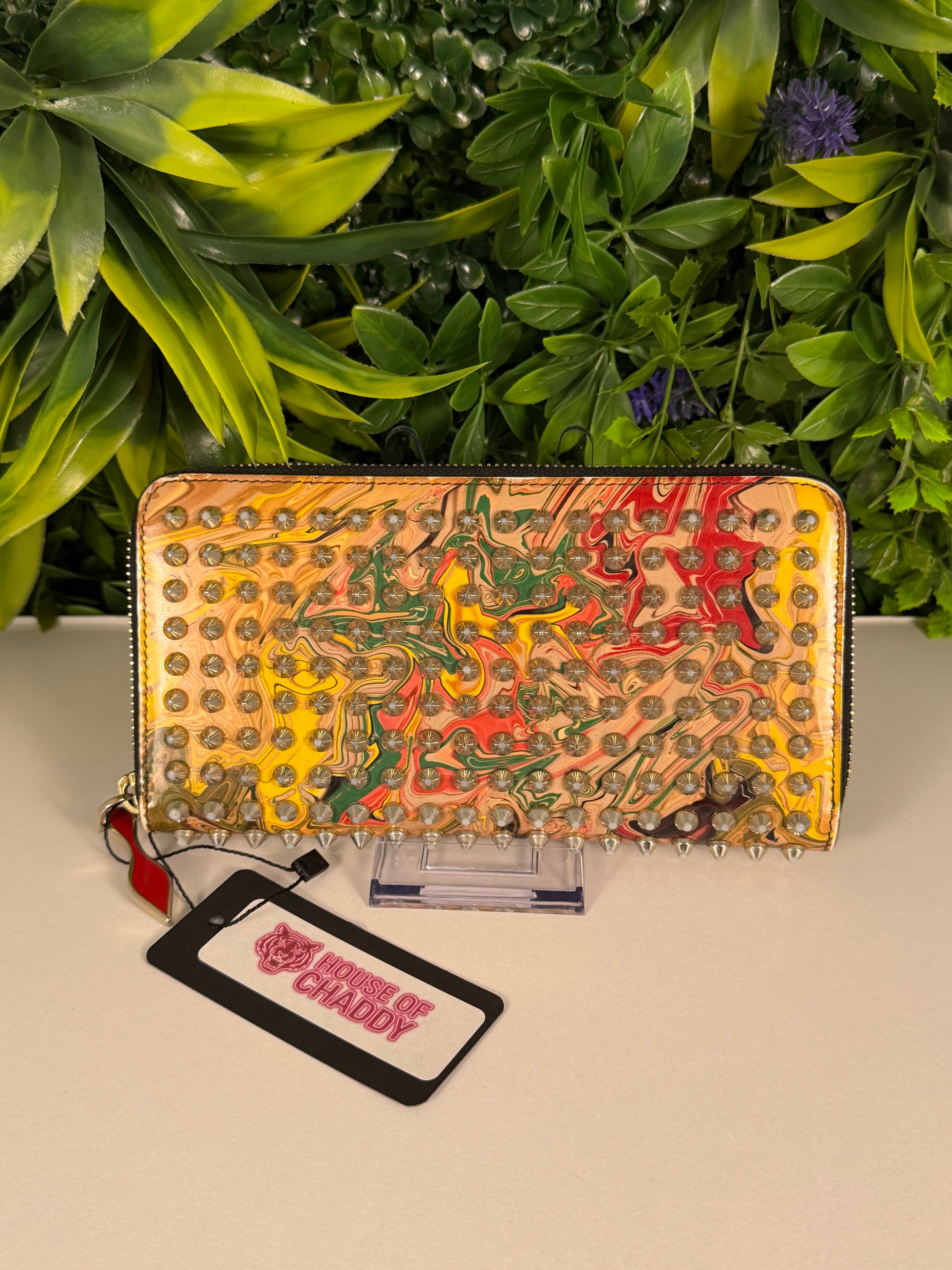 Christian Louboutin Pre-Loved Panettone Wallet Multicolor Patent Leather