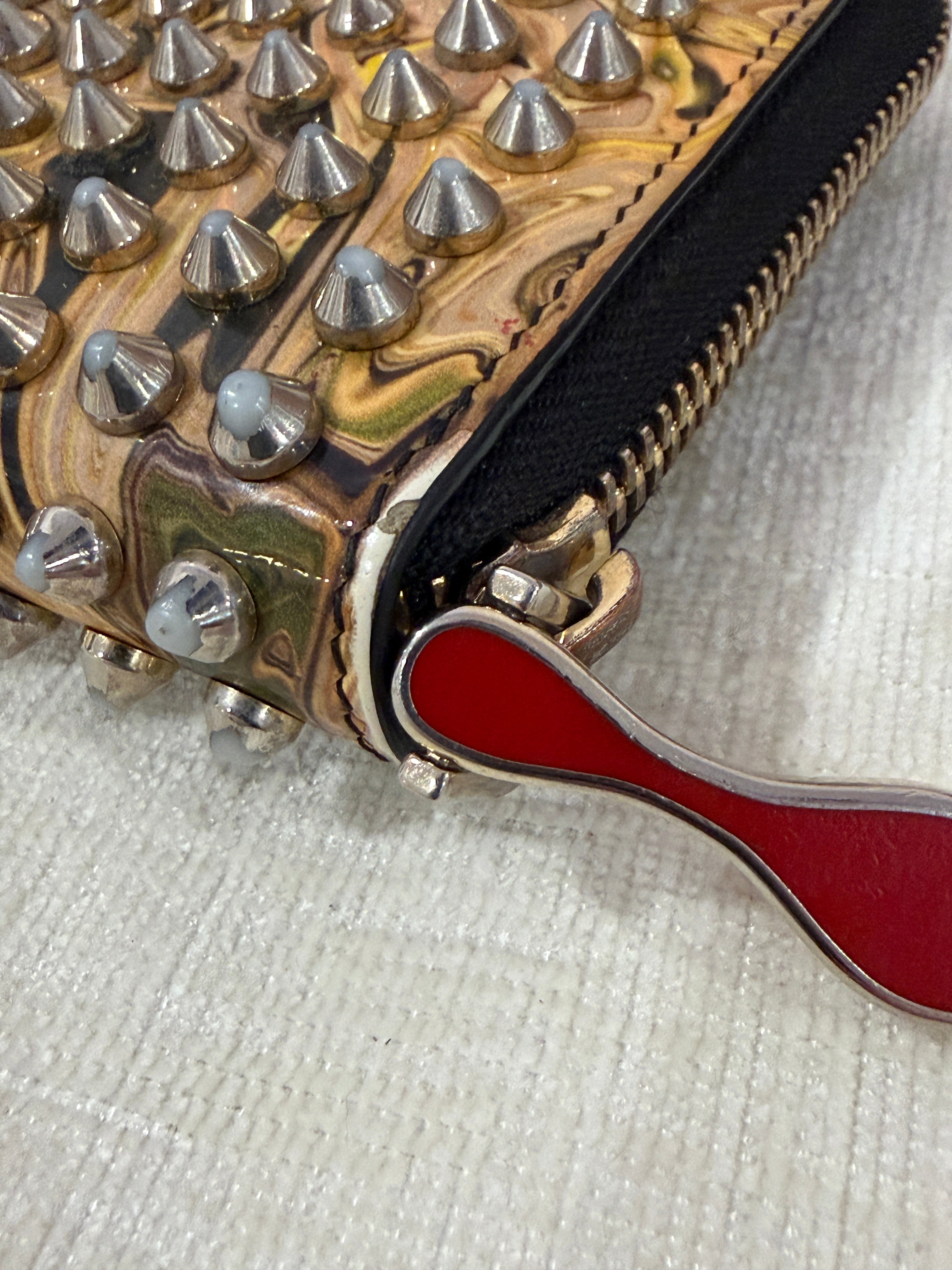 Christian Louboutin M Panettone Wallet Multicolor Patent Leather & Spikes