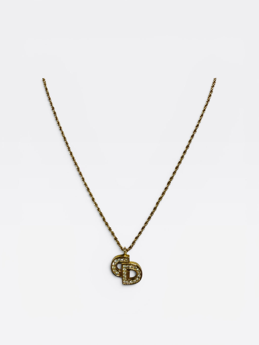 Christian Dior Vintage CD Pendant Necklace