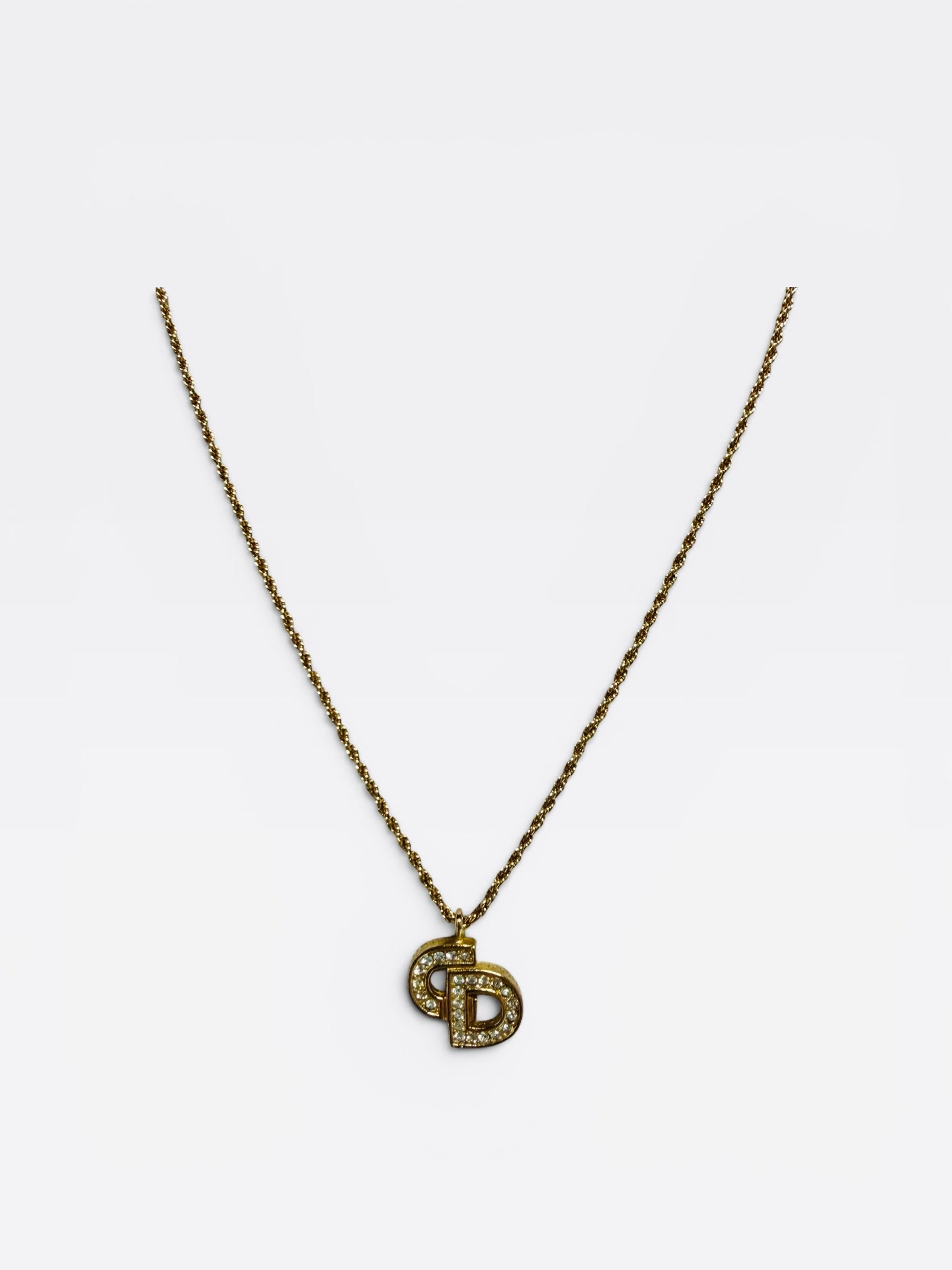 Christian Dior Vintage CD Pendant Necklace