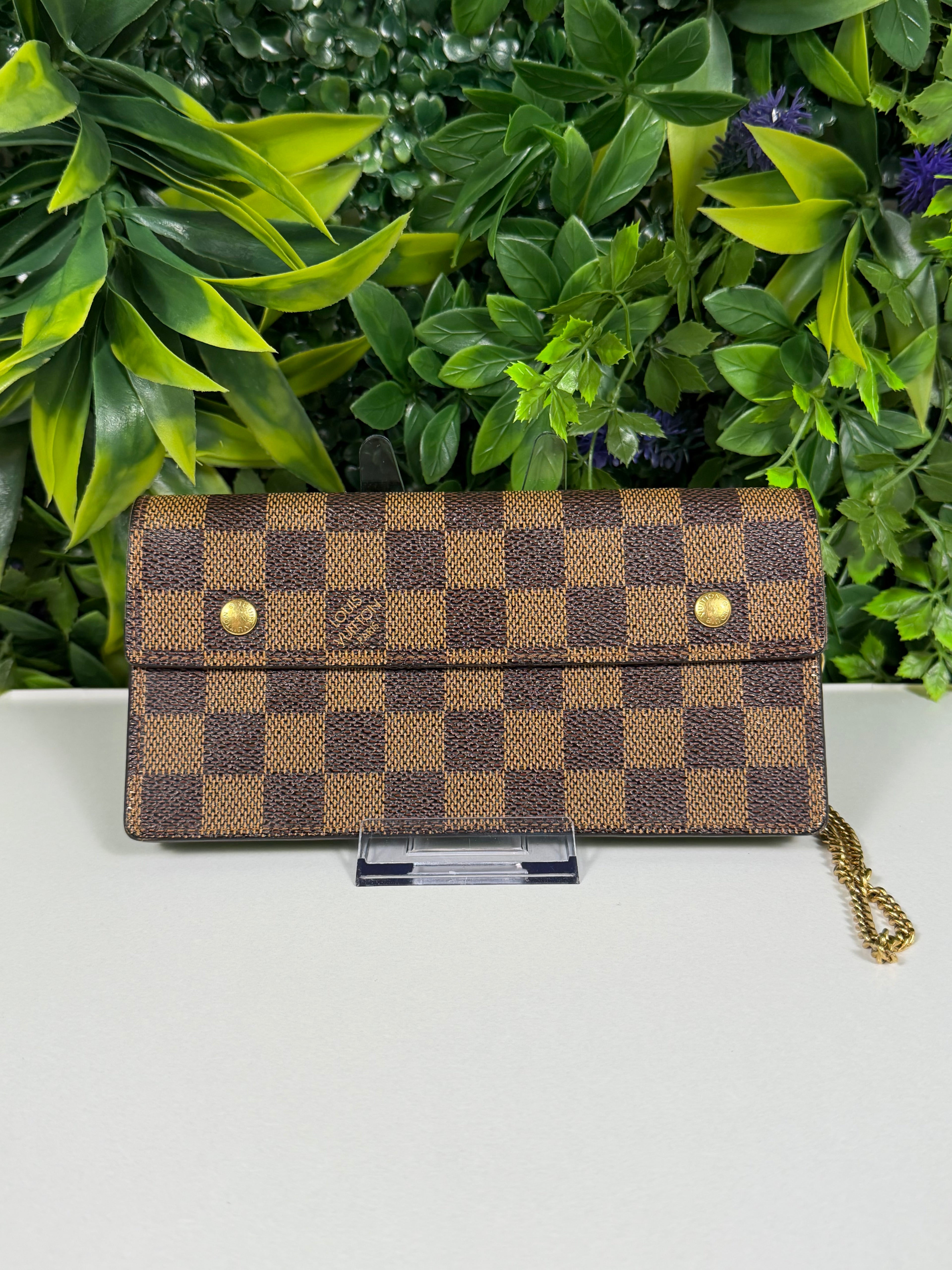 Louis Vuitton Pre-Loved Damier Ebene Accordion Long Wallet