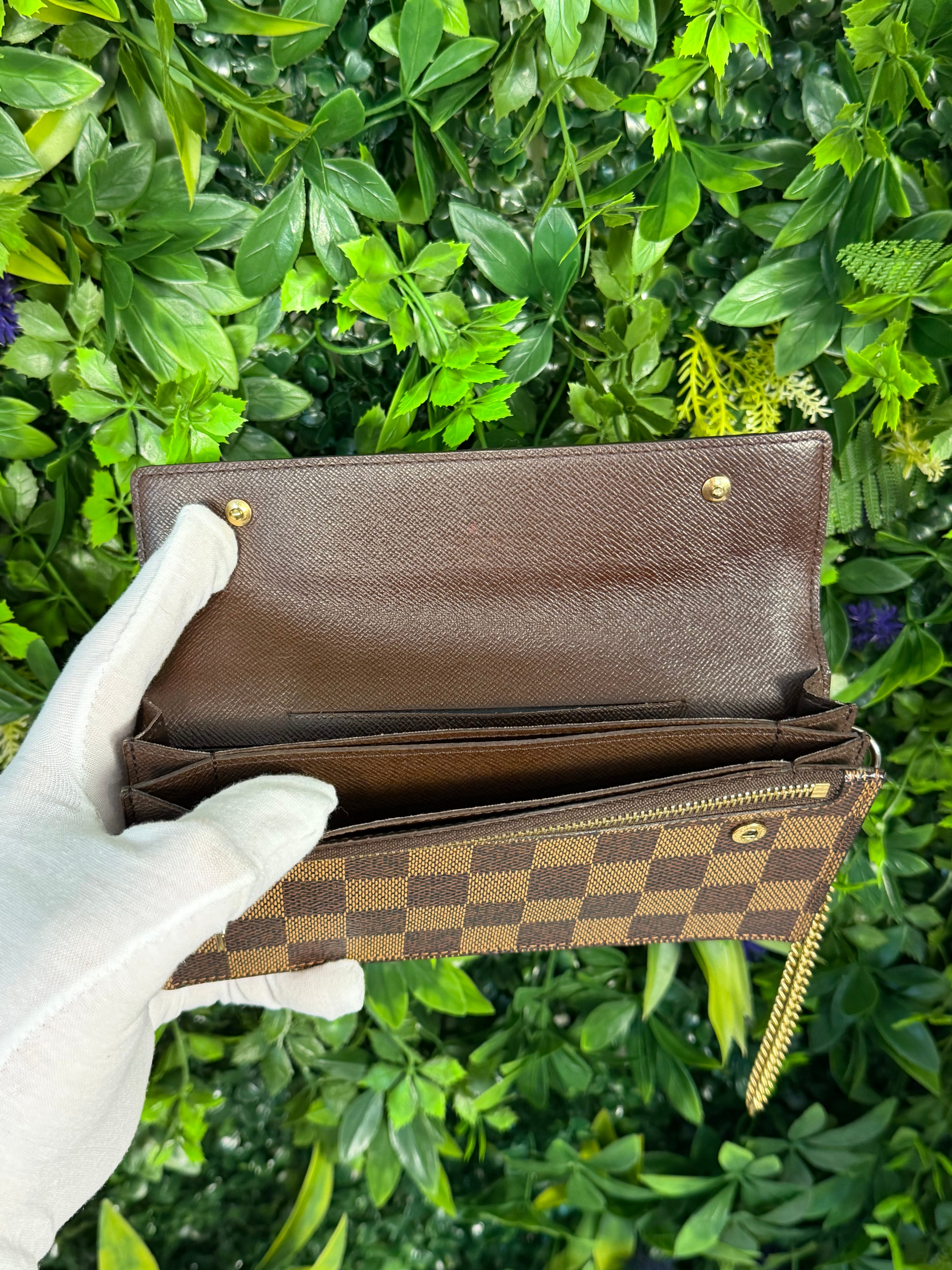 Louis Vuitton Pre-Loved Damier Ebene Accordion Long Wallet