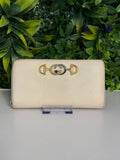 Gucci Pre-Loved Cream Horsebit Long Wallet