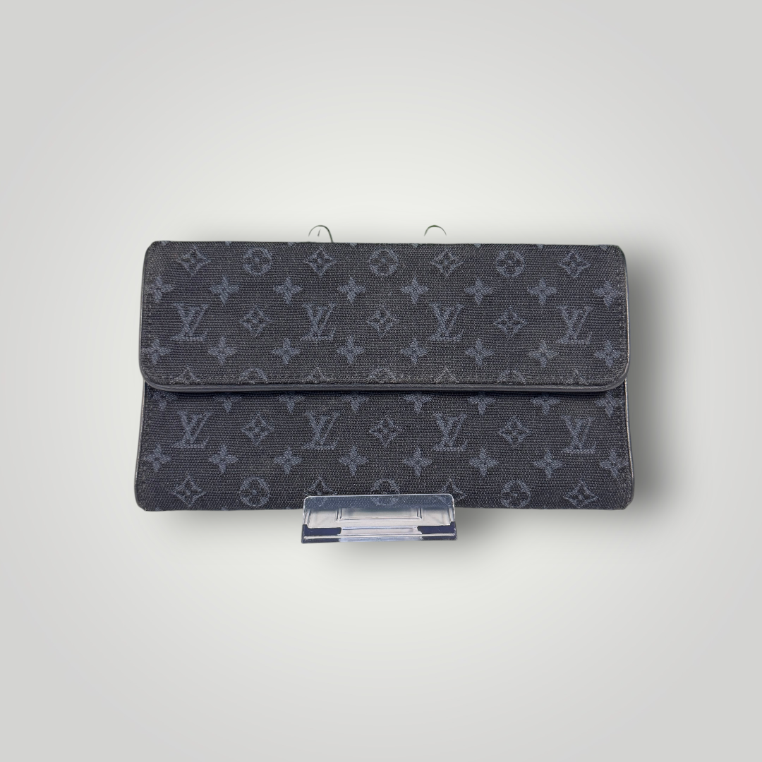 Louis Vuitton Pre-Loved Black Monogram Mini Lin International Long Wallet