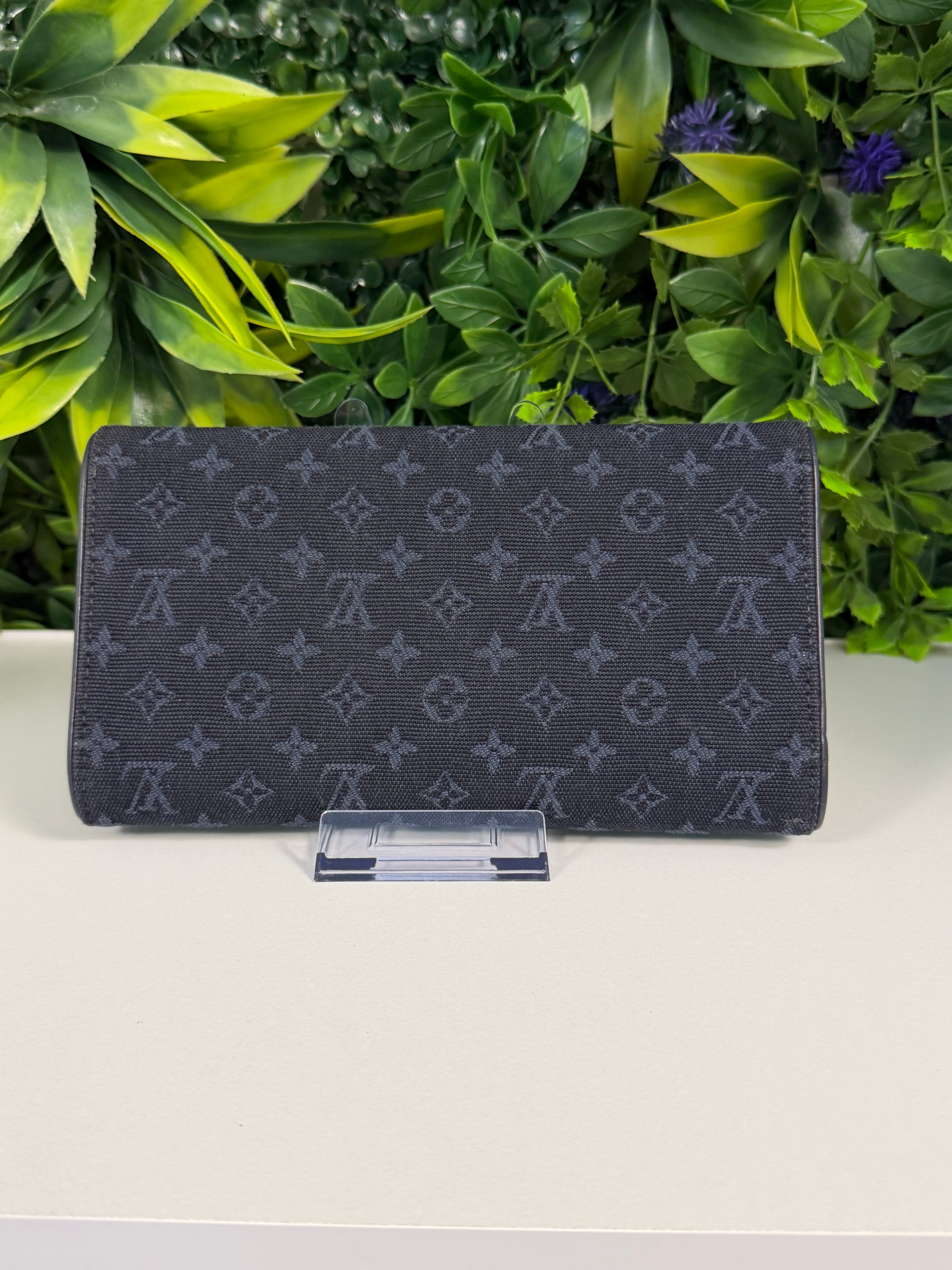 Louis Vuitton Pre-Loved Black Monogram Mini Lin International Long Wallet