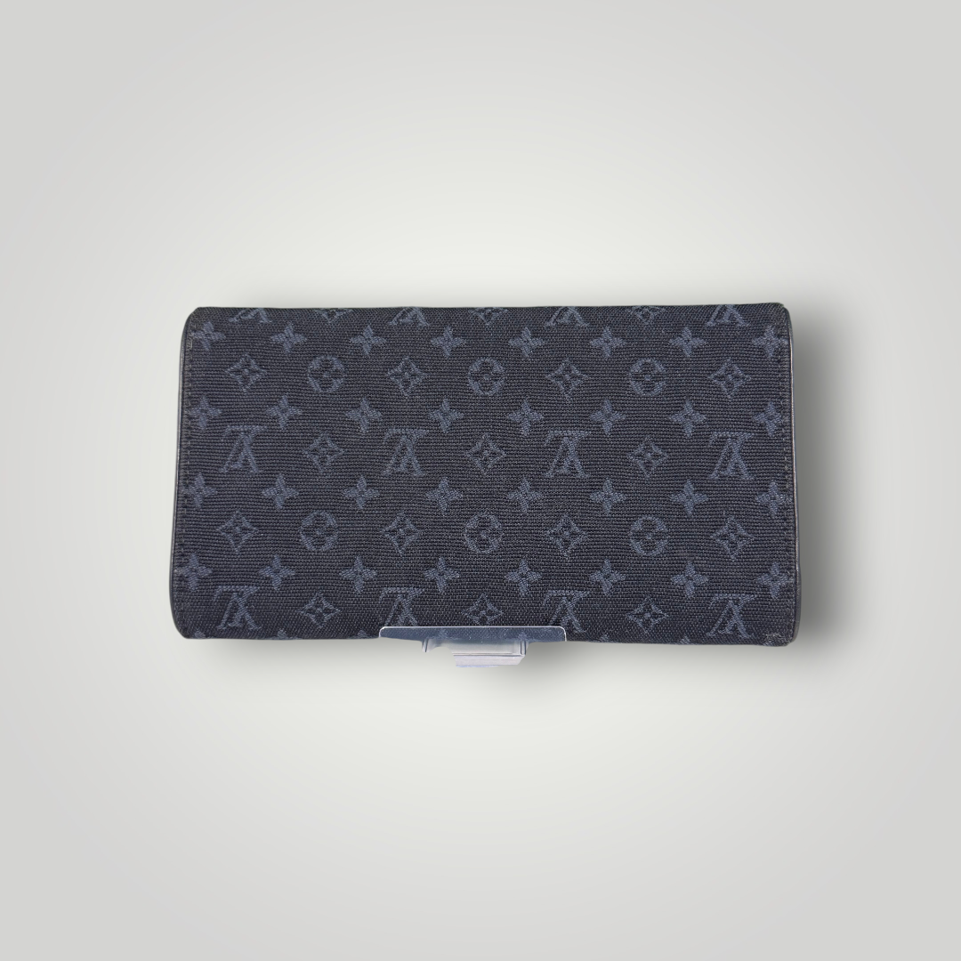 Louis Vuitton Pre-Loved Black Monogram Mini Lin International Long Wallet