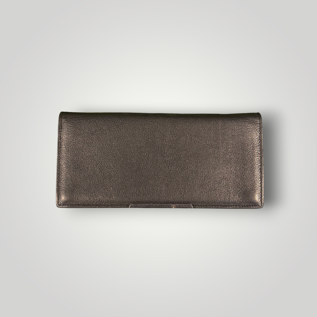 Saint Laurent Pre-Loved Cassandre Flat Wallet in Grained Leather