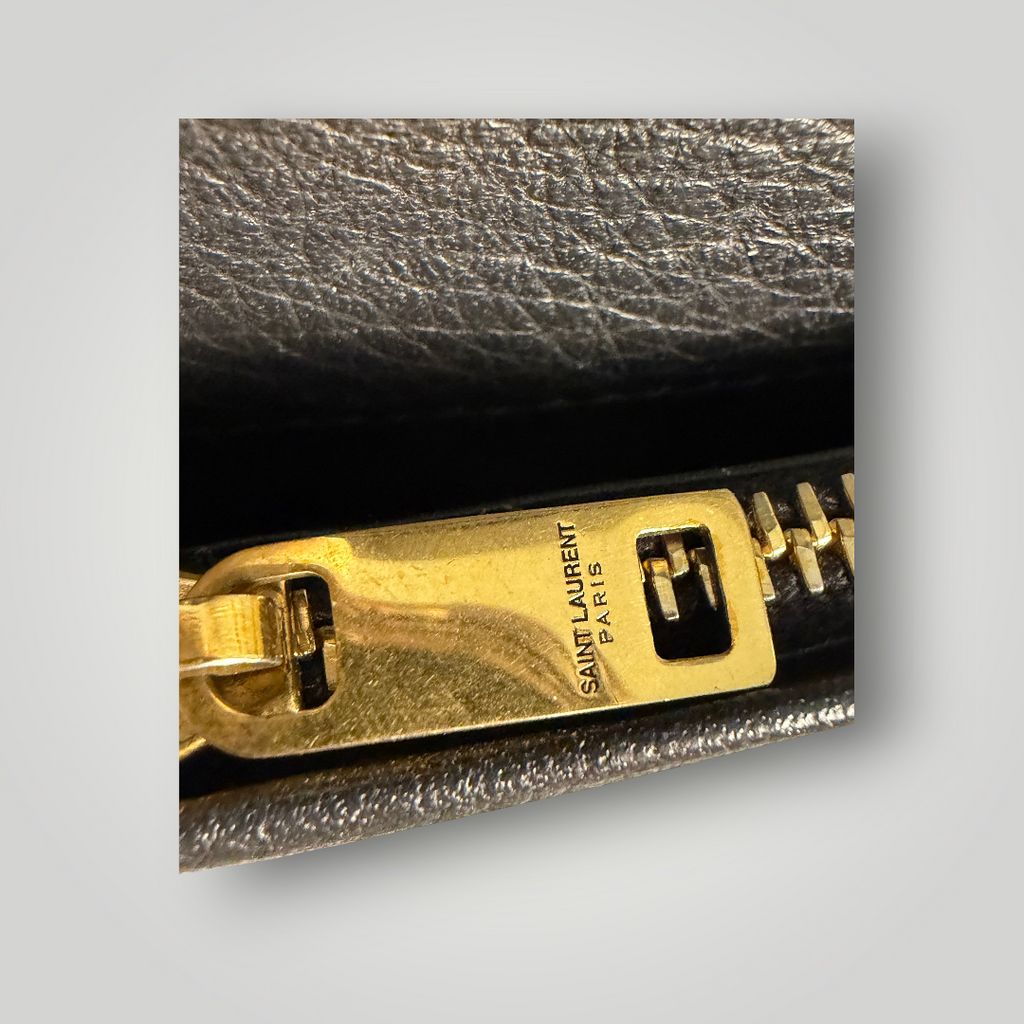 Saint Laurent Pre-Loved Cassandre Flat Wallet in Grained Leather